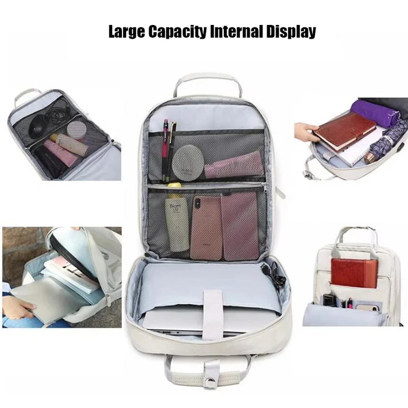 15.6 Inch Laptop Backpack For Women, USB Charging Port Business Backpack For Wrok Travel , College Bag For Men Women