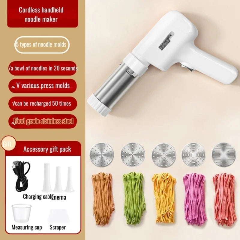 Electric Cordless Noodle Maker Handheld Portable Noodle Press Home Appliances Outdoor Kitchen Home Breakfast Smart Maker