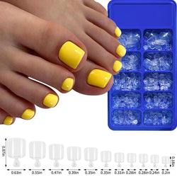 100pcs Fake Toenail Natural White Press On Toe Foot Full Cover Square Nails Art Tips Artificial Acrylic False Nail Manicure Tool