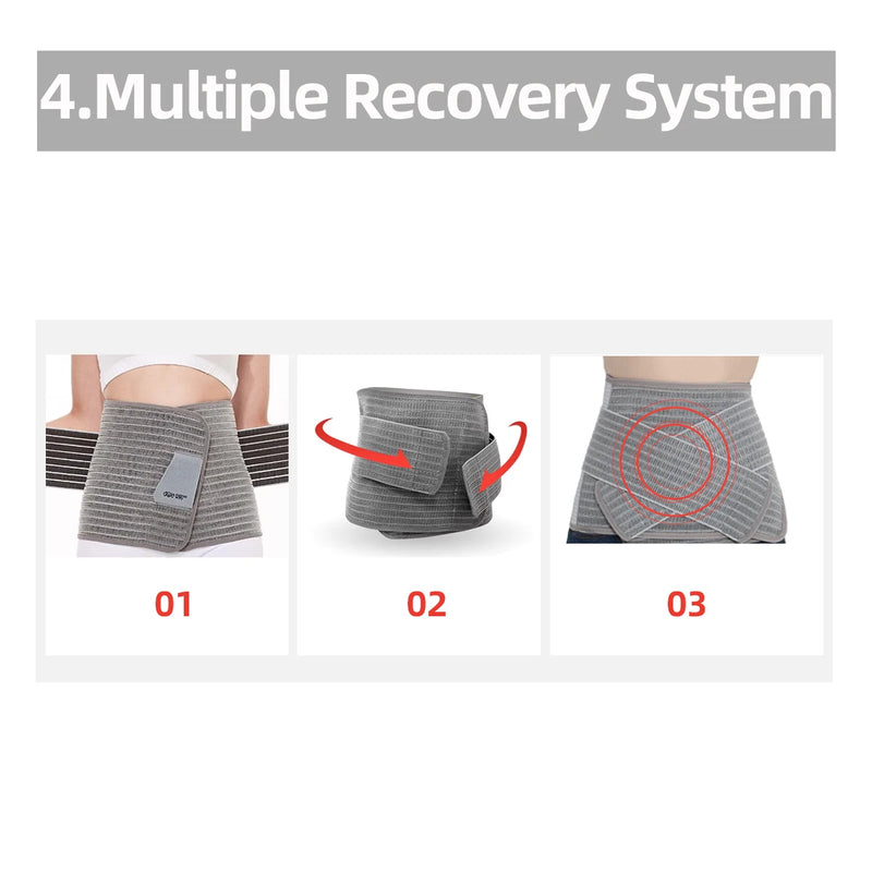 Sunveno Postpartum Belly Band Girdle for Postnatal Adjustable Belly Wrap C-section Recovery Binder Abdominal Support 